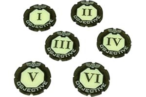 LITKO 2-Tone Objective Token Set | Numbered 1-6 | Compatible with Warhammer 8th Edition | Age of Sigmar | 6 Pack