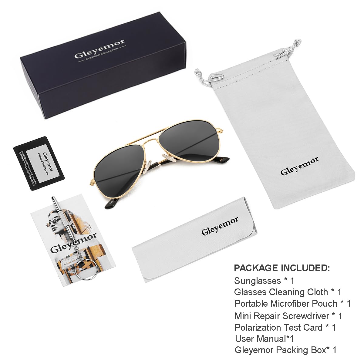 Kids Polarized Aviator Sunglasses for Little Girls Boys Juniors Teenagers, Two Sizes 50MM 52MM