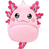 BEFUNIRISE Toddler Backpack for Boys and Girls, Cute Animal Cartoon Mini Backpack Little For Kids 2-6 Years (Axolotl Pink)