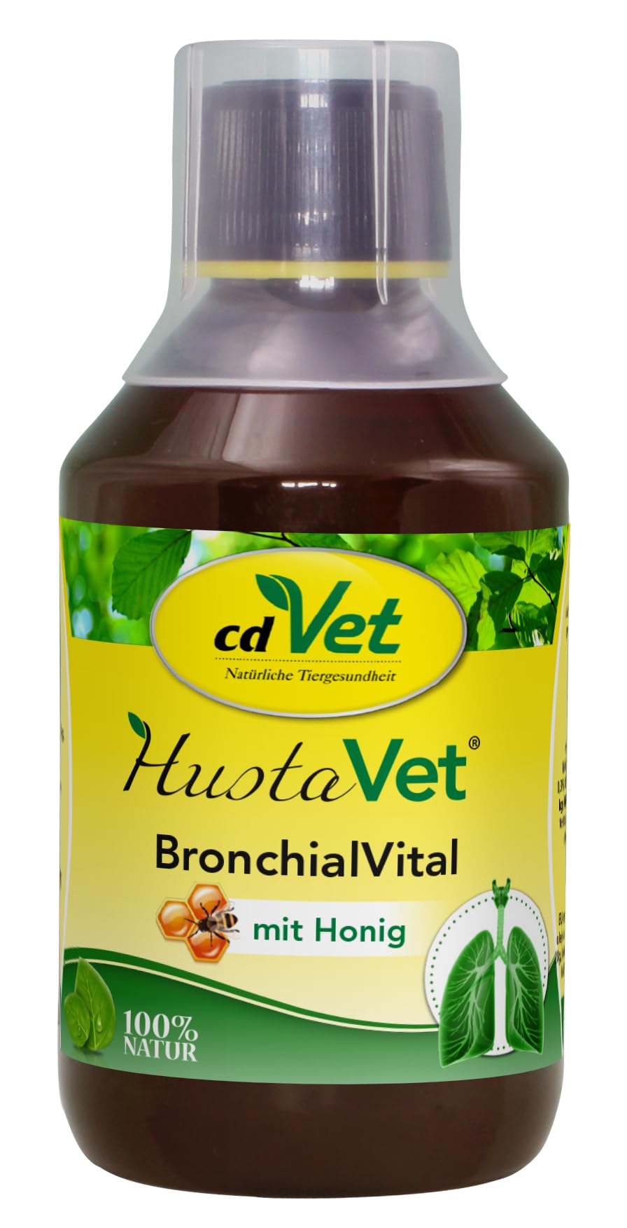 cdVet Natural Products CoughVet BronchialVital 250 ml - Dog - supports upper respiratory function and respiratory condition - self-cleaning mechanism of the bronchia - Immune defense -