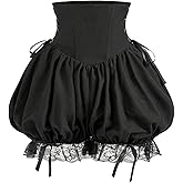 SHENHE Women's Y2k Goth Punk Lace Up Bloomers Lace Trim High Waist Lolita Pumpkin Shorts