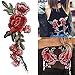 2PC Roses Floral Collar Sew Patch DIY Embroidered Sew Iron on Patch Applique Badge Chinese Style by Perman (11.0