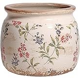 Xiaan Jiaju Flower Pots, Vintage Ceramic Planters for Indoor Plants, 6.29'' Plant Pots with Drainage, French Country Lavender Vase & Planters, Antique Home Room Decor, Gardening & Housewarming Gifts