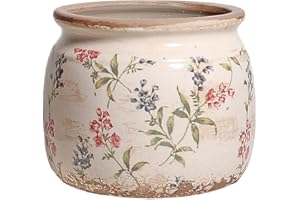 Xiaan Jiaju Flower Pots, Vintage Planters for Indoor Plants, 6.29'' Plant Pots with Drainage, Ceramic Pots for Plants, Vase & Planters, Indoor Planter for Home, Christmas Decorations, Purple Red