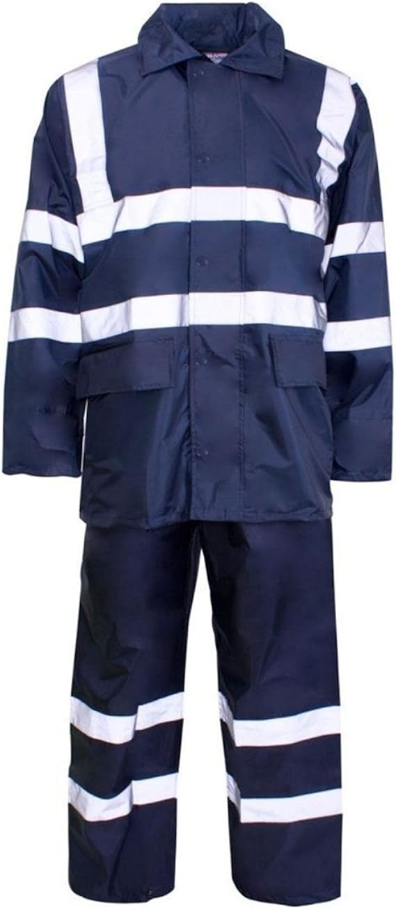 Rimi Hanger High Visibility PVC Rainwear Rain Suit Adult Work Wear Reflective Safety Dress S/4XL 
