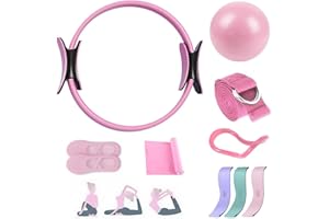 WADY Pilates Kit – Portable Pilates Equipment with Pilates Ring, Resistance Bands, Loop Bands, Pilates Ball & Grip Socks – Ho