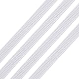 jiale 1/8 Inch White Elastic Corded Flat Cord 10m 3mm Waistband Dressmaking view 7