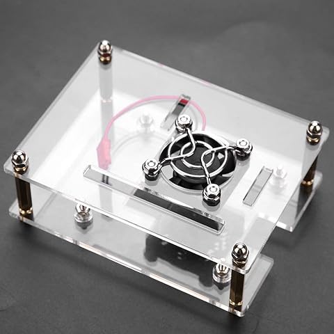 Dgtrhted Caja Protectora de la Caja de acrílico PMMA recinto de Ventilador de refrigeración for Raspberry Pi 2 3 Modelo B y B + Pi