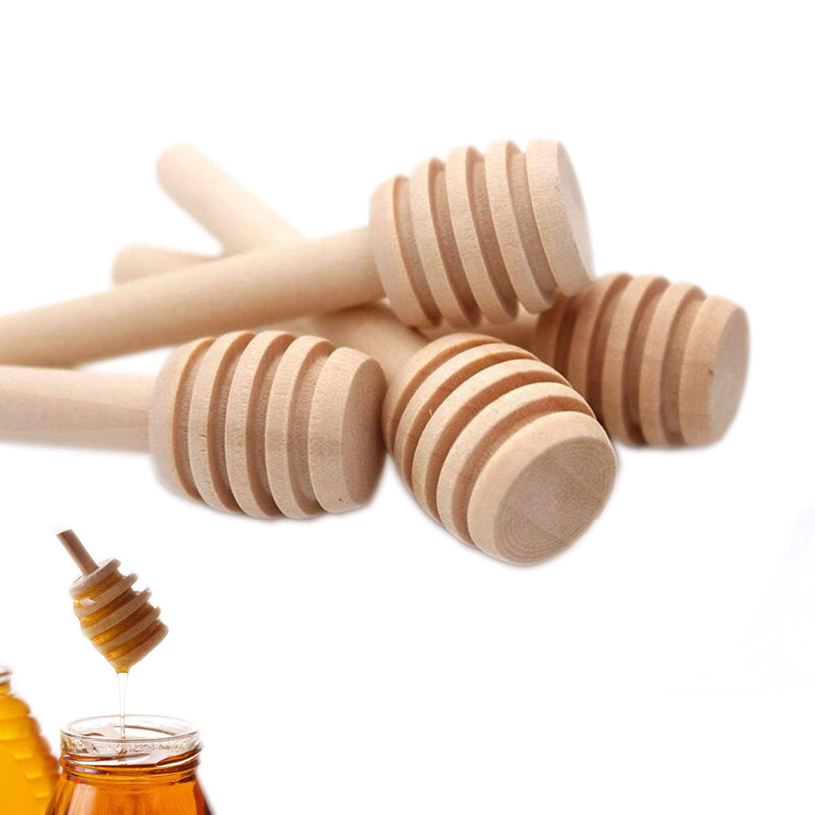 Honey Dipper Stick Mini Wooden Honey Dippers Sticks Dispensing Collecting Kitchen Dining (3 inch) (50pcs)