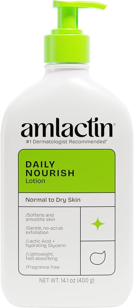 AmLactin Daily Nourish Body Lotion, 12% Lactic Acid, 14.1 oz | 12% lactic acid body lotion exfoliates and moisturizes dry ski