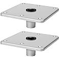 TEPU Boat Seat Base 7" x 7" Aluminum Alloy Material 3/4" Pin Post Socket, Heavy Duty Boat Seat Pedestals, Corrosion Resistant, Suitable for jon boats, canoes, bass boats and most other boat seat Mount