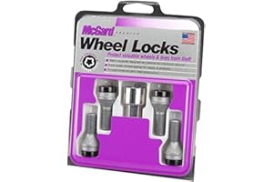 McGard 27361 Black Bolt Style Cone Seat Wheel Lock Set (M12 x 1.25 Thread Size) - Set of 4