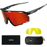 VOZAPOW Polarized Cycling Glasses for Men Women, PC Lens UV Protection Sports Sunglasses for Running Baseball Softball