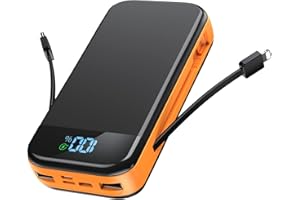 Portable Charger 32000mAh, BLJIB 22.5W QC 3.0 PD 20W Smart LED Display Fast Charging Built in Cables Power Bank, External Bat