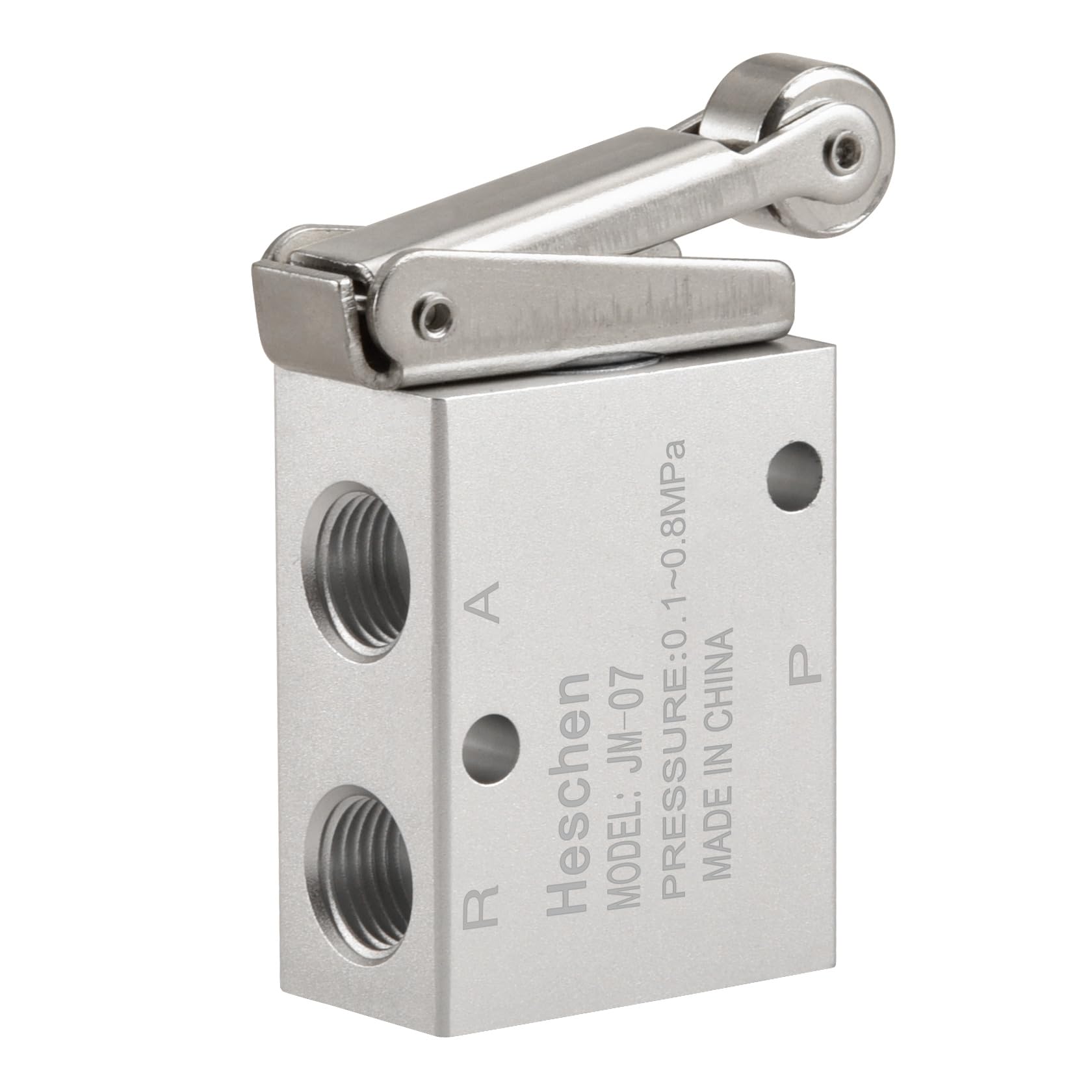 Heschen Pneumatic Roller Lever Mechanical Valve, JM-07 3 Way 2 Position, PT1/4 Normally Closed