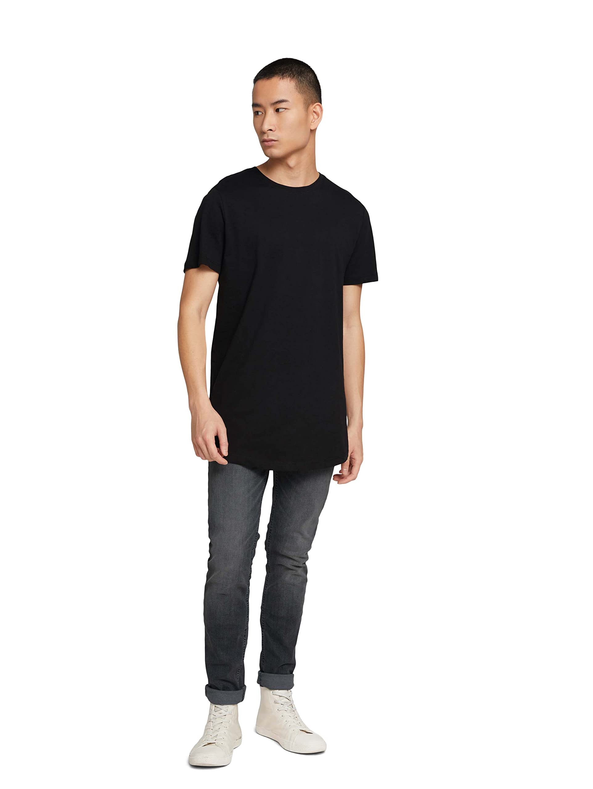 TOM TAILOR Denim Men's Long Fit T-Shirt in Twin Pack