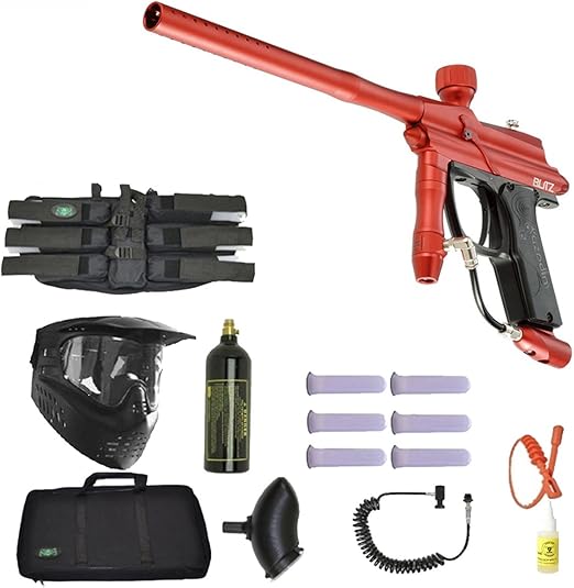 Azodin Blitz Paintball Marker Gun 3Skull Sniper Set Red