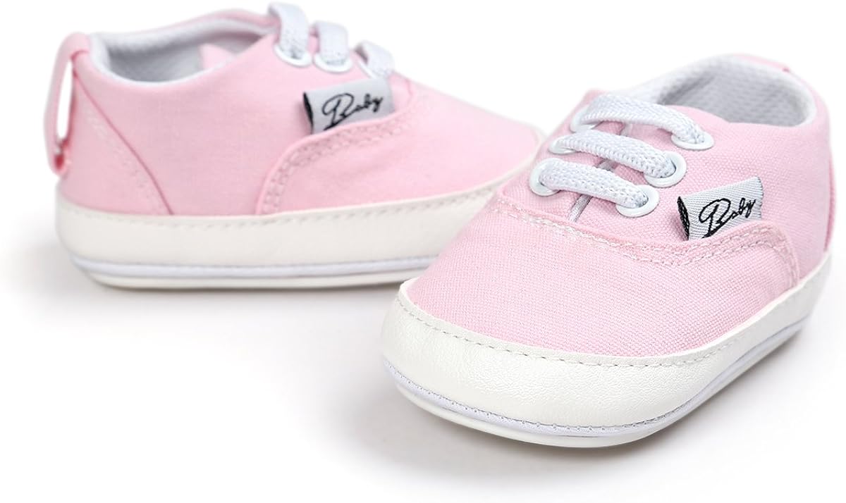  | RVROVIC Baby Boys Girls Shoes Canvas Toddler Sneakers Anti-Slip Infant First Walkers 0-18 Months | Sneakers