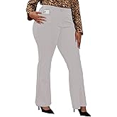 Wrinkle-Free Stretch Dress Pants Plus Size for Women Pull-on Pant Ease into Comfort Office Pant