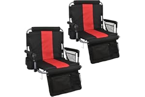 AOOXIMI Stadium Seats for Bleachers with Back Support, Bleacher Seats with Backs and Cushion Wide, Stadium Chairs with Cup Holders, Mesh Bags and Hide Hooks, Basketball Football Bench Seats