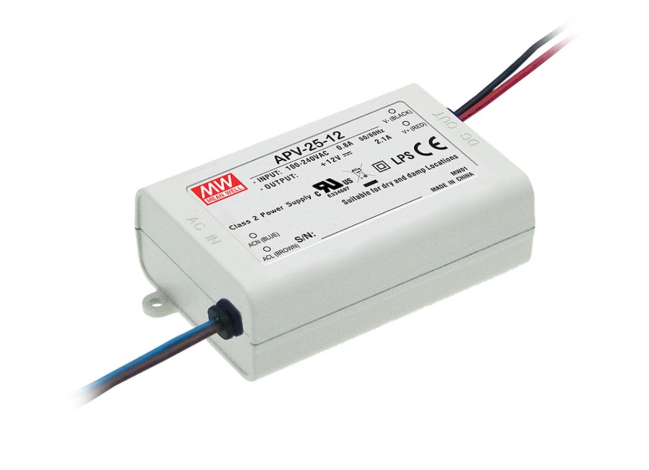 Mean Well APV-25-24 AC-DC Single Output LED Driver, Constant Voltage