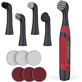 LifeBasis Cordless Electric Cleaning Brush, Mini Power Scrubber for Cleaning Waterproof Grout with 5 Brush Heads for Bathroom