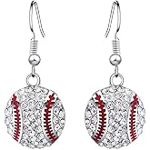 Baseball Earrings for Women Sport Game Accessories Diamond Baseball Necklace Jewelry Gifts for Women