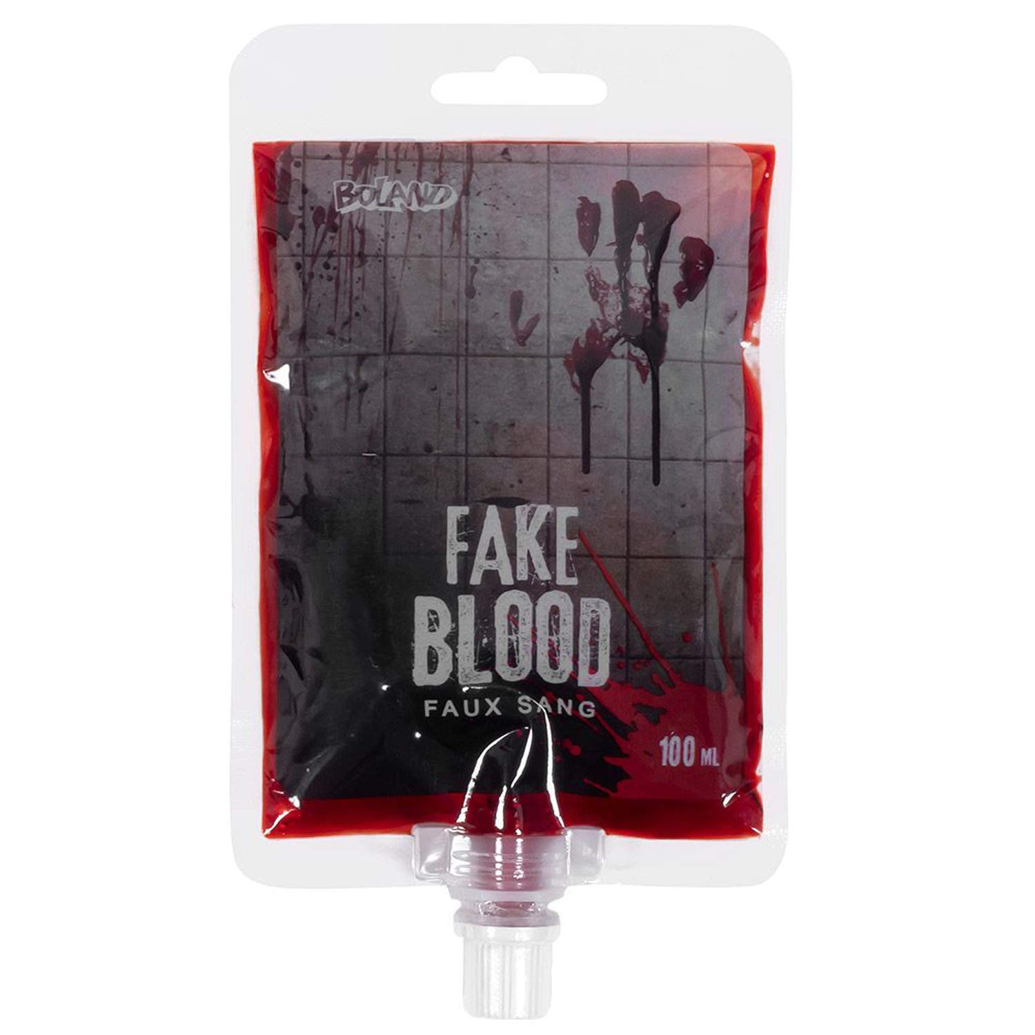 Boland 45159 Theatre Blood in Bag, Contents 100 ml, Water Soluble, Artificial Blood, Fakeblood, Wounds, Injury, Make-Up, Halloween, Carnival, Theme Party, Theatre, Stage