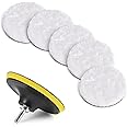 Kshineni 7 Pcs 5 Inch (125mm) Wool Polishing Buffing Pad Car Polisher Buffer Drill Attachment with M14 Drill Adapter