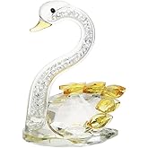 JATYFING Crystal Swan Decor Glass Figurine for Home for Wife Or Girlfriend (Yellow)
