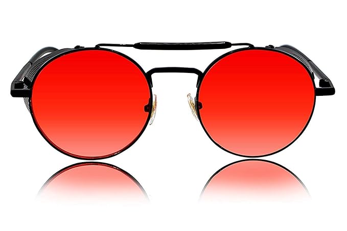 round glasses red lenses