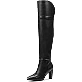 Pasuot Thigh High Boots for Women - Black Over the Knee Boots with Pointed Toe, Above the Knee Long Boots with Sexy Chunky Heel Side Zipper, Date Daily Party Concert Festival for Ladies Fall Winter