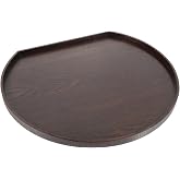 Cabilock Half Moon Wooden Serving Tray, Brown Solid Semi Circular Fruits Snack Dish, Versatile Design Food Tray for Dining Room Kitchen Bar Party Table