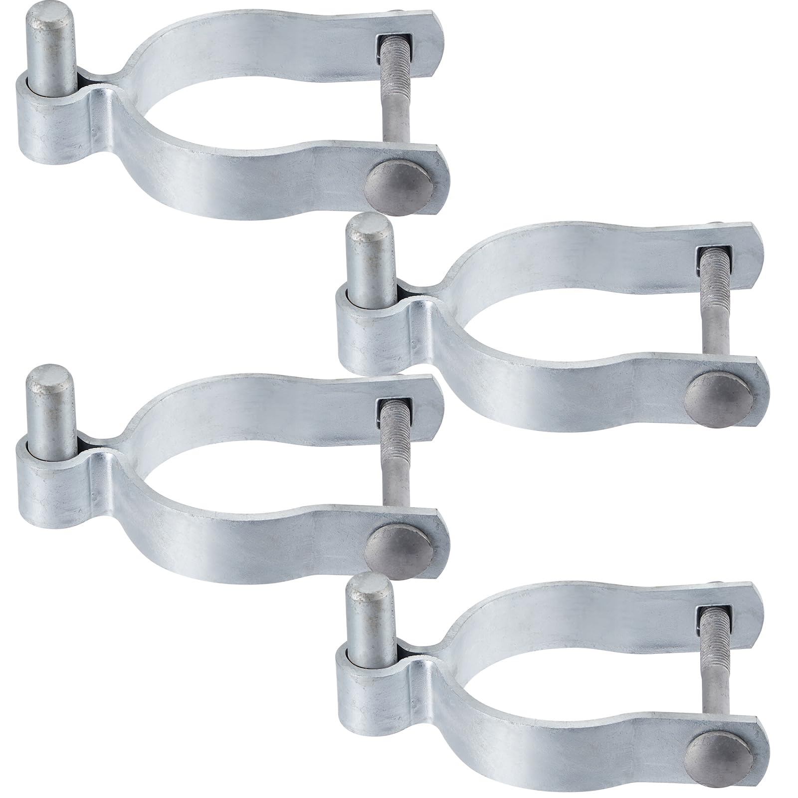 Photo 1 of Hicarer 4 Pcs Chain Link Post Gate Hinge 3"[2 7/8" OD] x 5/8" Galvanized Steel Chain Link Fence Gate Post Hinge with Bolt and Nuts Parts Heavy Duty Fence Hardware for Outside