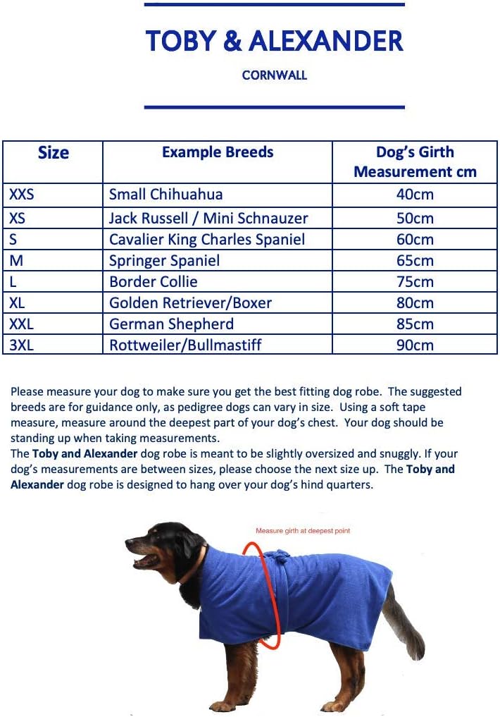 Toby and Alexander Super Absorbent, Quick Drying Dog Bathrobe, Towel Coat Wrap (3XL, Sea Foam) - Image 5