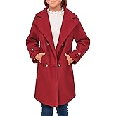 rrhss Girls Wool Blend Coat Double Breasted Classic Jacket Spring Fall Outwear Dress Coats With Pockets