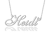 AOLO Heidi Heart Name Necklace Silver Stainless