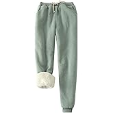 Gihuo Women's Winter Warm Fleece Pants Sherpa Lined Sweatpants Jogger Track Pants Athletic Active Lounge Pants