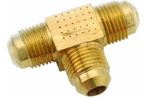Anderson Metals - 54045-0608 Brass Tube Fitting, Tee, 3/8" Flare x 3/8" Flare x 1/2" Male Pipe