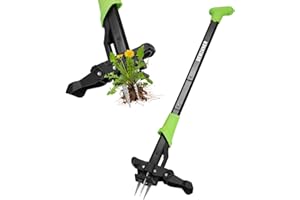 DEWINNER 4-Claw Stand Up Weed Puller Tool, 39.4'' Heavy Duty Gardening Hand Weeder with Ergonomic Handle, Easy Weed Removal &