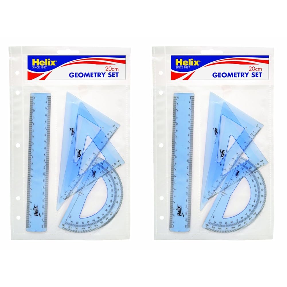 Helix 20cm Geometry Set, Blue (Pack of 2)