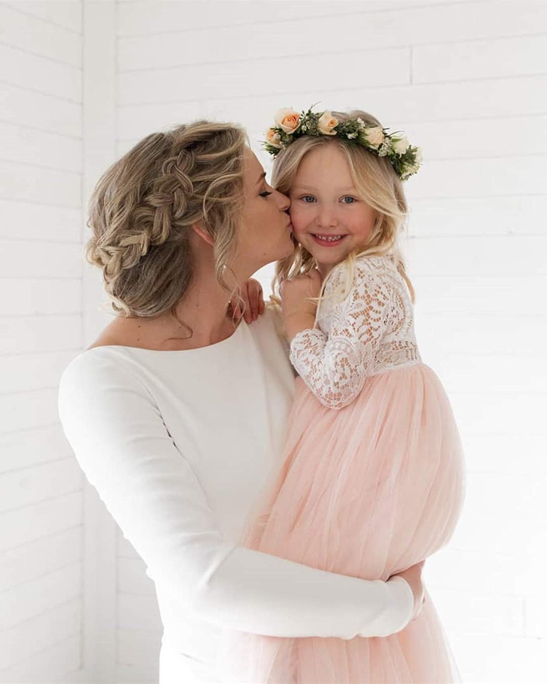 2Bunnies Girl Peony Lace Back A-Line Straight Tutu Tulle Party Flower Girl Dresses: Clothing