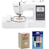 Brother SE700 Sewing and Embroidery Machine, Wireless LAN Connected, Computerized, 4" x 4" Hoop Area, Premium Sewing Thread 6 Spools, 75/11 Size Embroidery Needles 100 Count