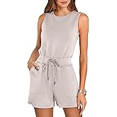 ANRABESS Romper for Women Short Jumpsuit Summer Casual Dressy Sleeveless Outfits Beach Vacation 2026 Trendy One Piece Clothes