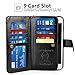 idudu iPhone 6 Plus/iPhone 6S Plus Case, Luxury PU Leather Wallet Flip Cover Case with Credit Card Holder Built-in 9 Card Slots & Wrist Strap for iPhone 6 Plus/iPhone 6S Plus (Black)