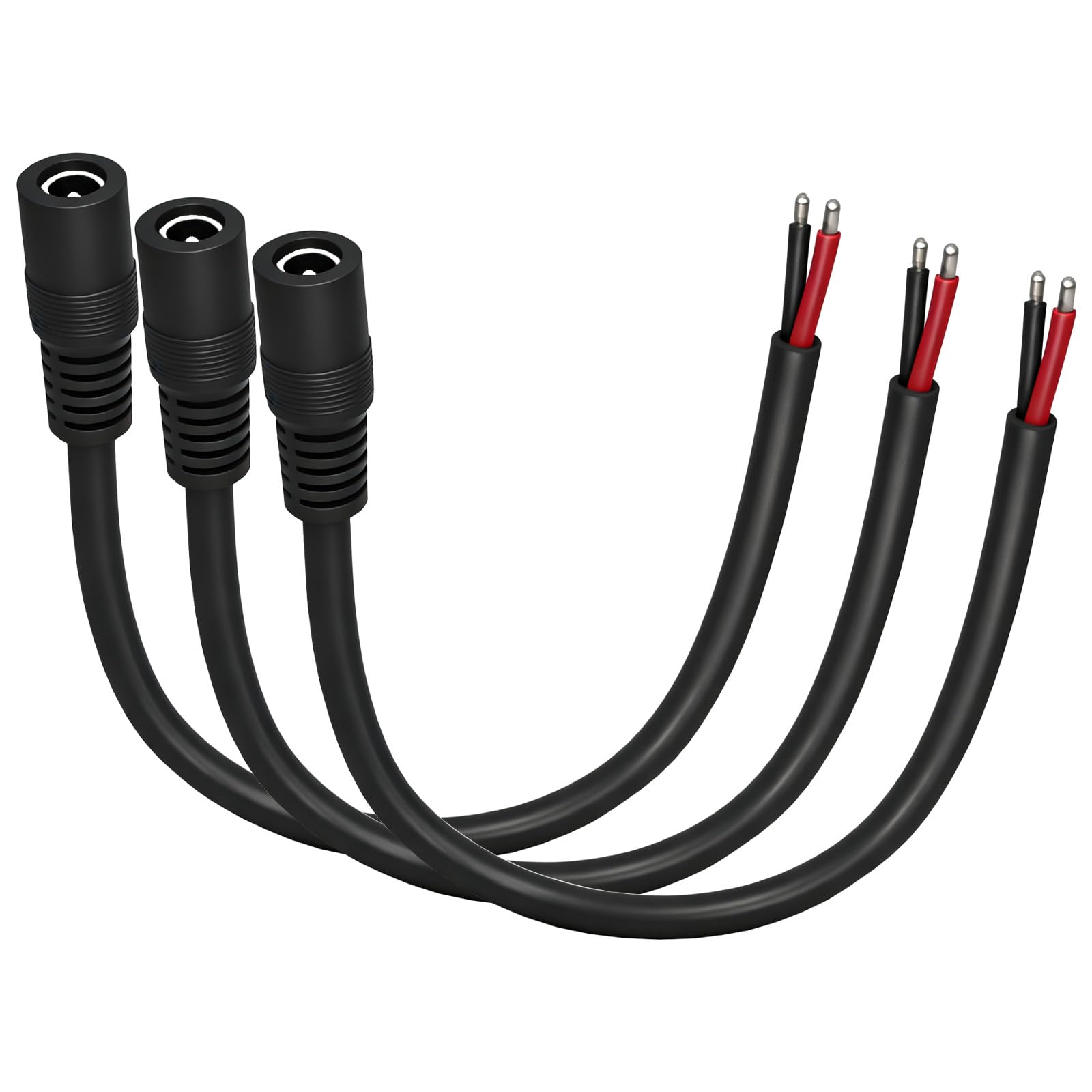 Photo 1 of 0.8ft 16AWG DC5525 Power Terminal Cable, DC 5.5mm×2.5mm Female Barrel Jack Connector, for CCTV Surveillance Camera, DVR, LED Light Strips, and Other DIY Power Cable Repairs,3-Pack