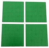 5-Inch By 5-Inch Green Dots Baseplate Lego-Compatible 4-Pack