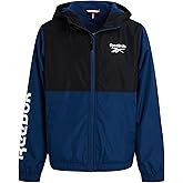 Reebok Boys Windbreaker Jacket - Lightweight Polar Fleece Lined Water and Wind Resistant Hooded Zip Up Jacket for Boys