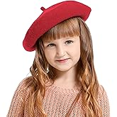 Winmany Toddler Girls Beret Hat Kids Solid Color French Beanie Cap Fall Winter Wool Artist Hat