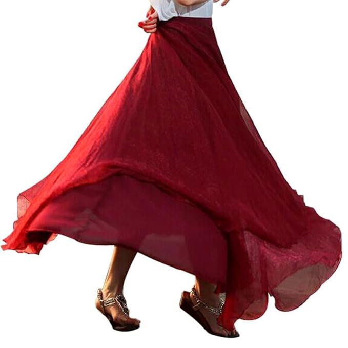 Vita alta multicolore stampa floreale lunga boho maxi gonna donna gonna in pelle donna, Blu, S